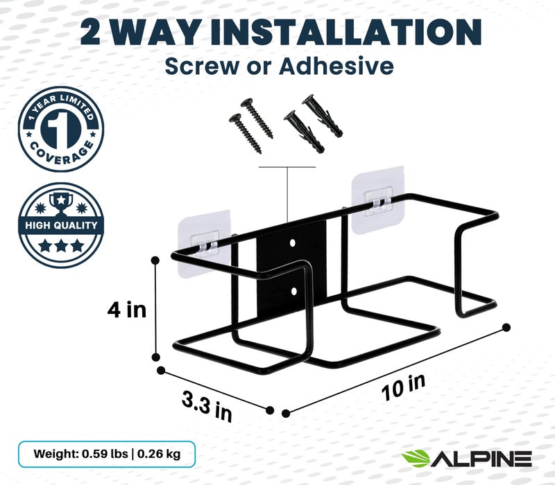 Alpine Single Box Wire Wall Mount Glove Dispenser - Mounted Organizer Rack for Disposable Surgical Glovebox & Tissue Boxes - Hanging Lab & Kitchen Storage (Black, 1 Box) - Image 3